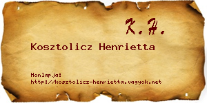 Kosztolicz Henrietta névjegykártya