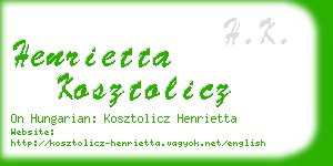 henrietta kosztolicz business card